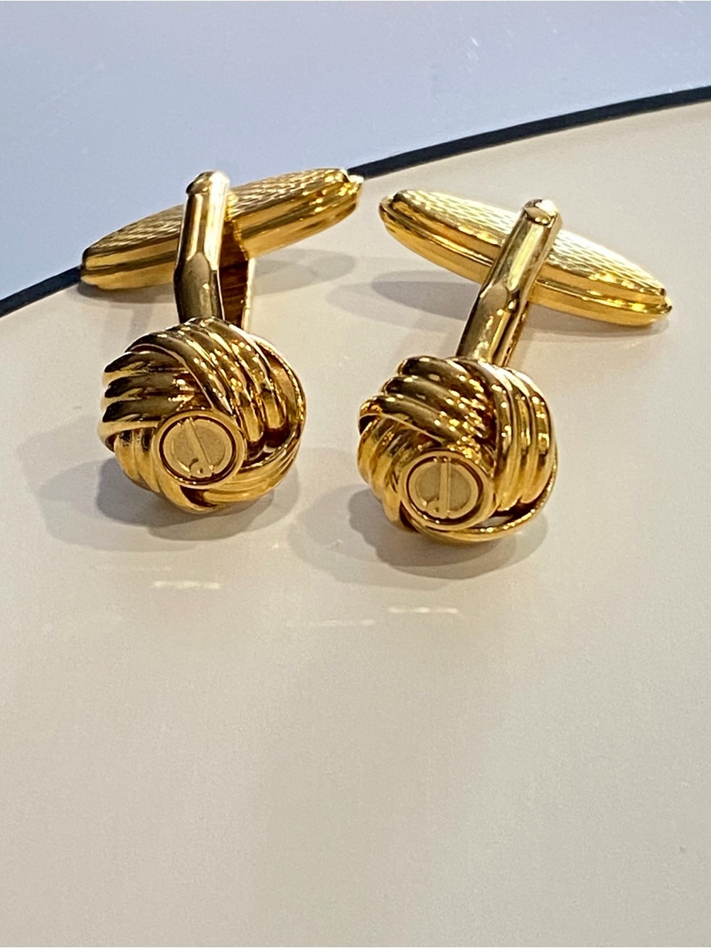 Dunhill gold-tone knot cufflinks